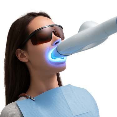 Blanqueamiento dental LED en clínica