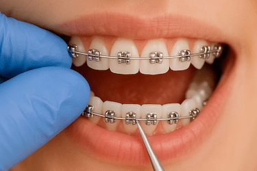 Aparato dental tradicional metálico