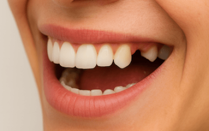 Falta de dientes en el maxilar superior