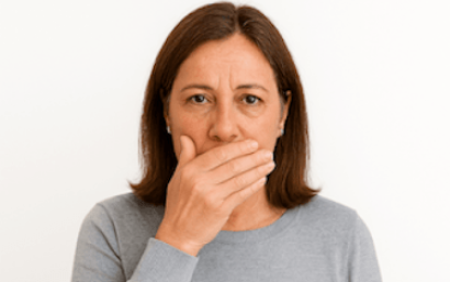 Falta de confianza al sonreír por huecos visibles